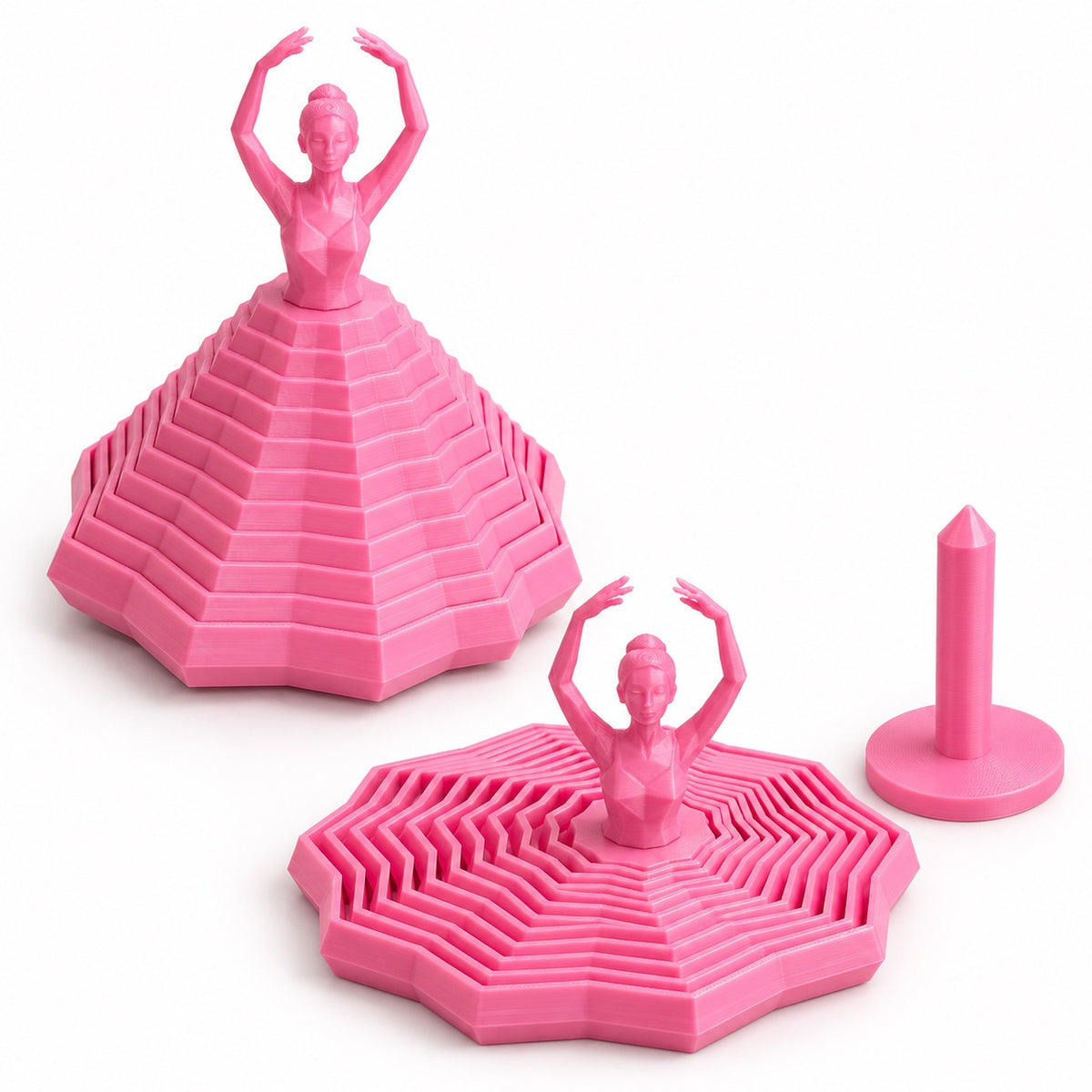 Fidget Bailarina - Enróscala y hazla girar en su soporte. Juguete ASMR perfecto para decorar y para desestresarse